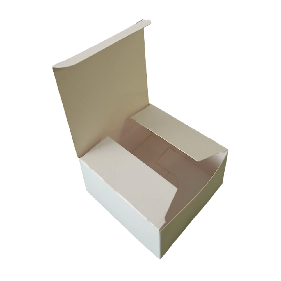 Scatolina Prodotto in Cartone Kraft Bianco 10x10x5 cm
